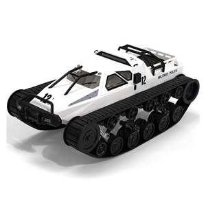  ماشین کنترلی شارژی تانک پلیس آفرود سفید آب و خاک Remote Control Off-Road Police Tank 1:12 -اسباب بازی